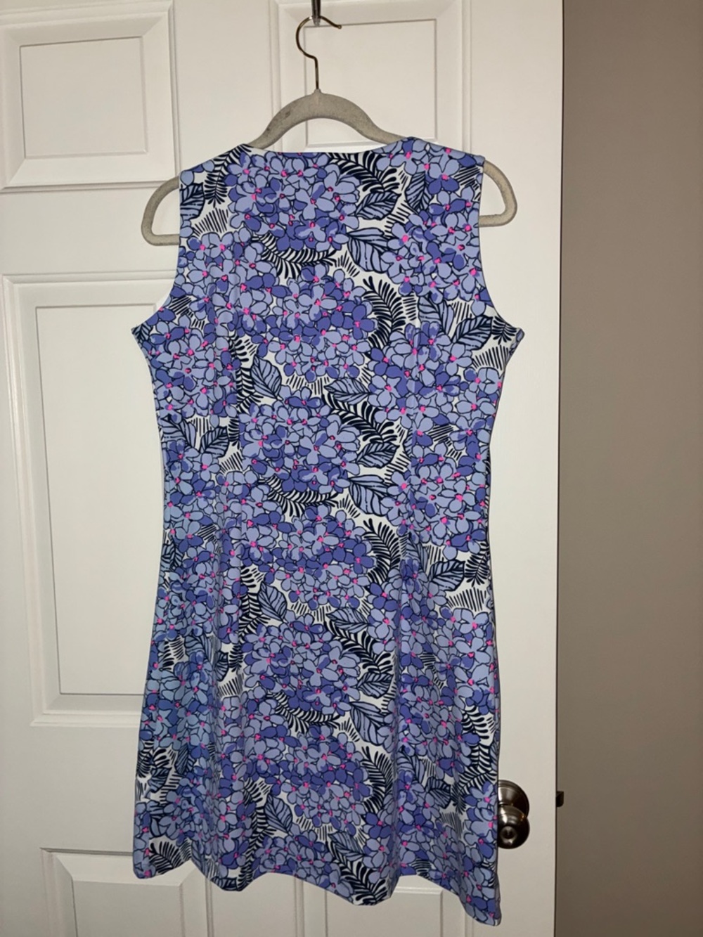 MAHI GOLD Lavender-Blue Floral Sleeveless Shift Dress Sz L - Picture 8 of 12